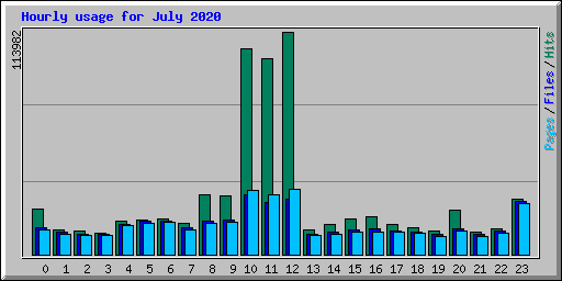 Hourly usage for July 2020