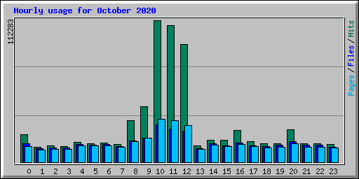 Hourly usage for October 2020